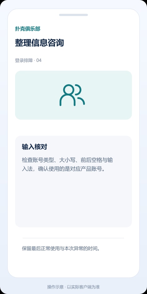 扑克俱乐部 整理信息咨询操作示意